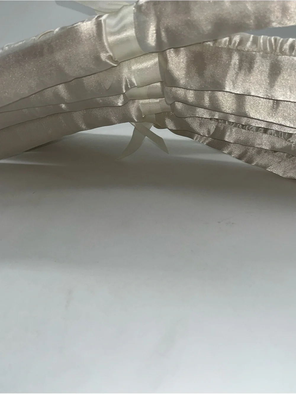 Satin Padded Ivory White Solid Hangers - Lot Of 7